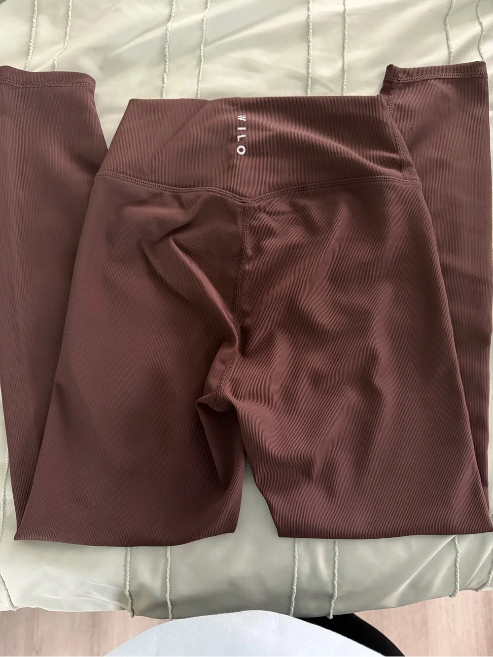 Wilo Wellness Club Brown Hoodie with Pink Logo and brown ribbed leggings! - Picture 4 of 5